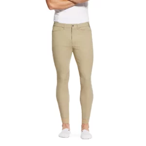 tan men's riding breech with knee patches