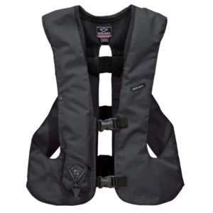 black riding safety vest with airbag