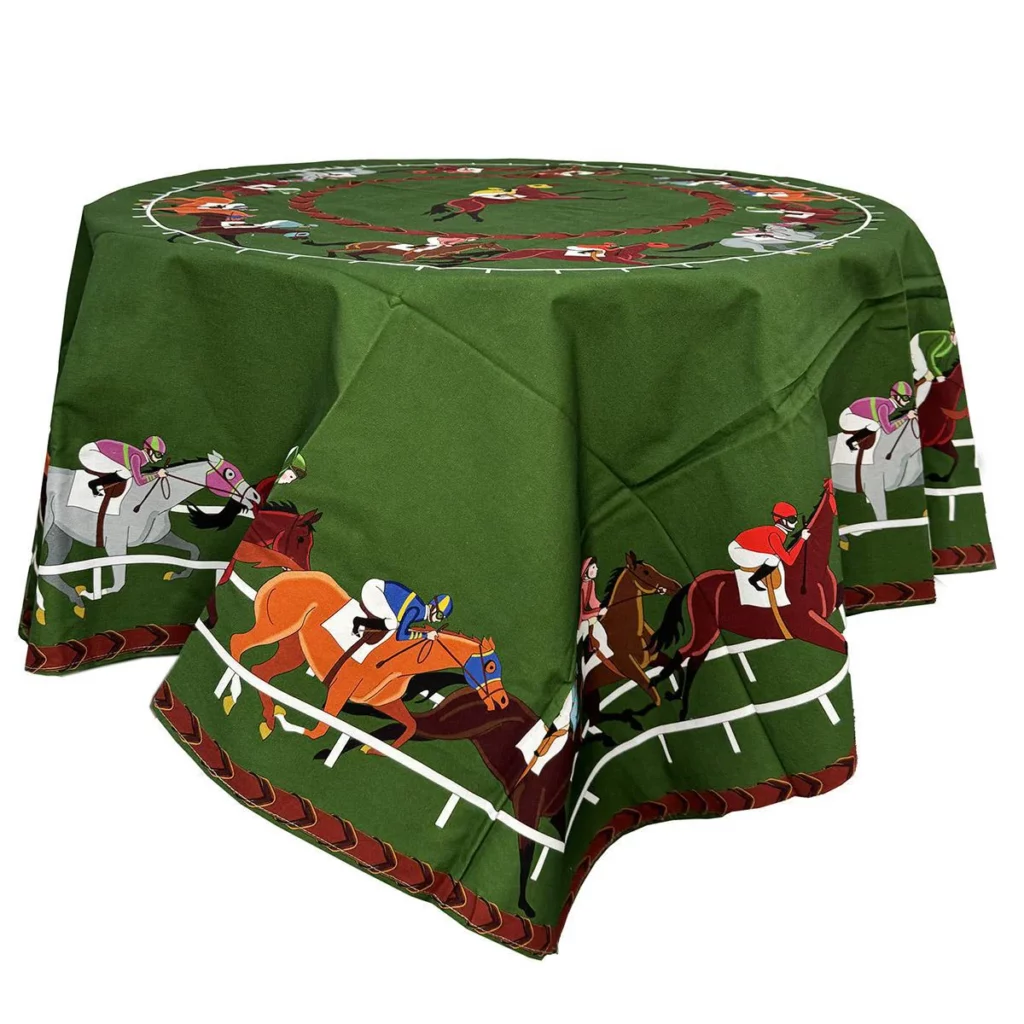 Dagmar tablecloth featuring race horse design