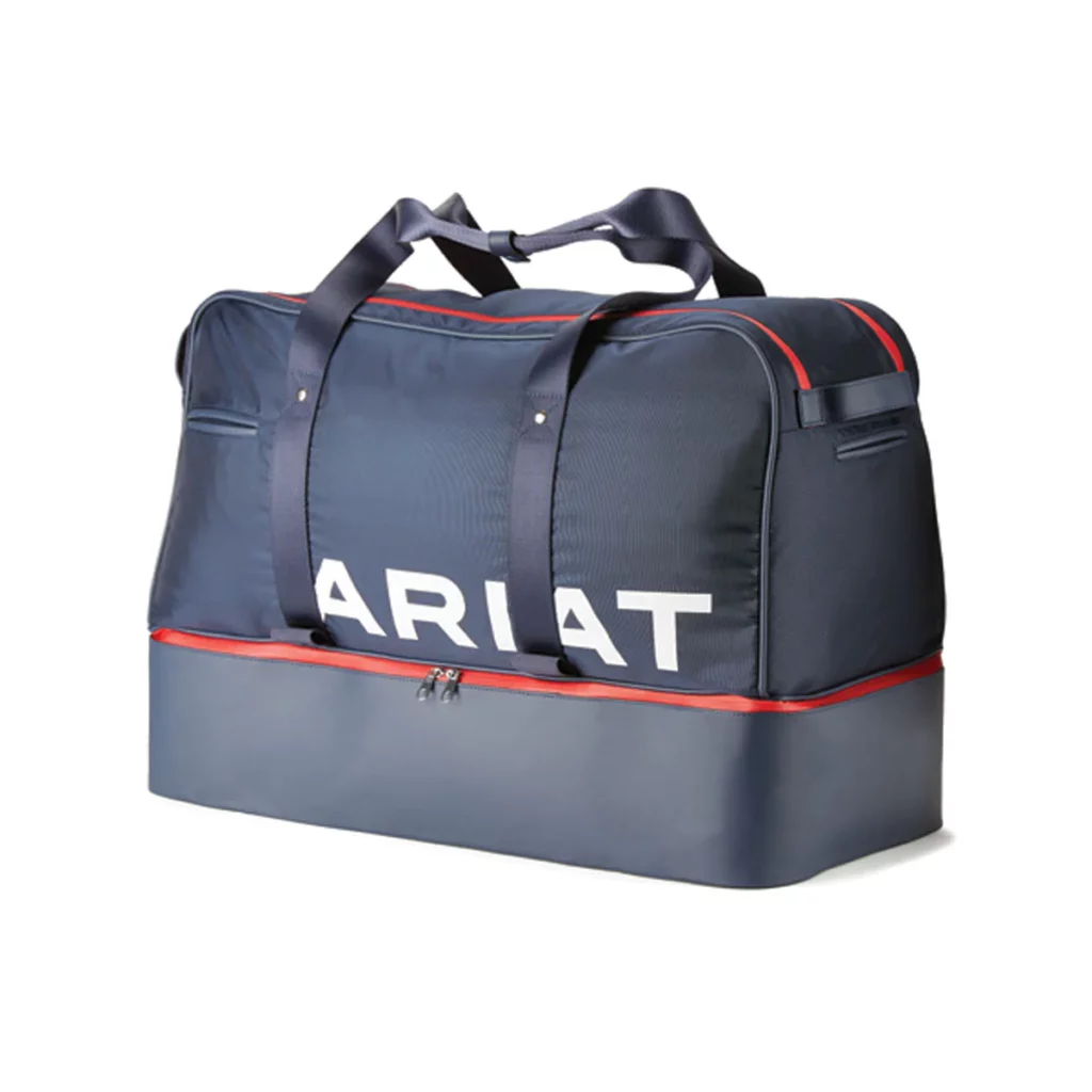 Navy Ariat tote with red trim 