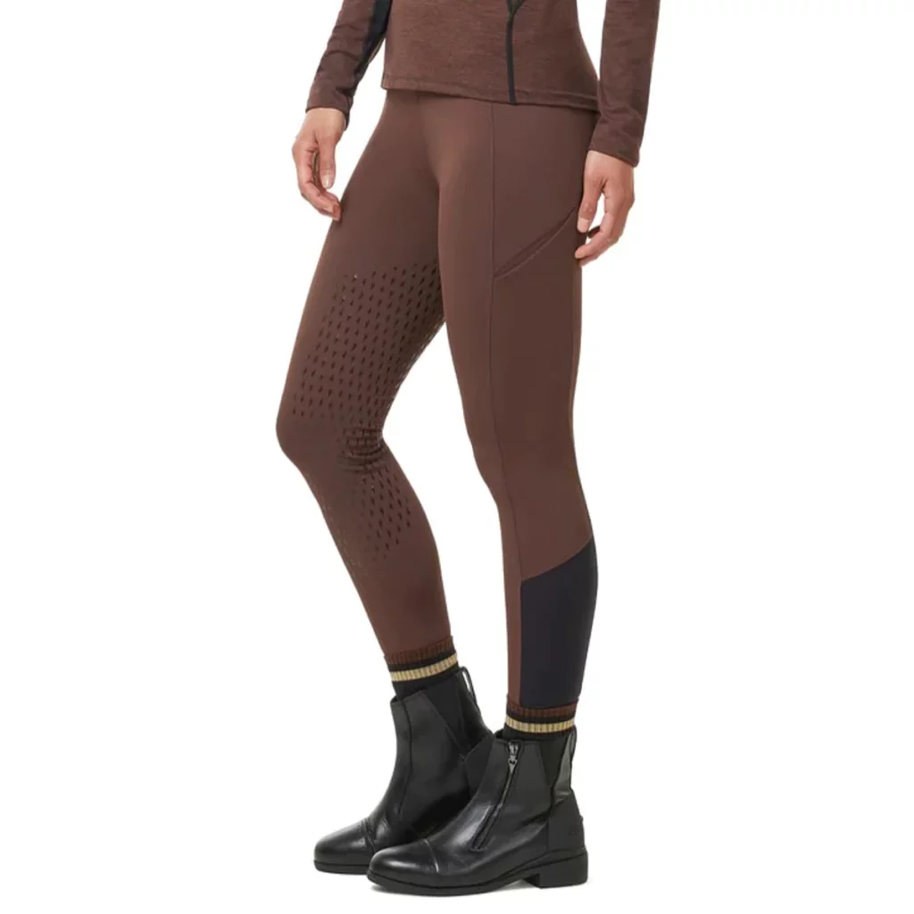 Brownish rust riding tights with full leg grips