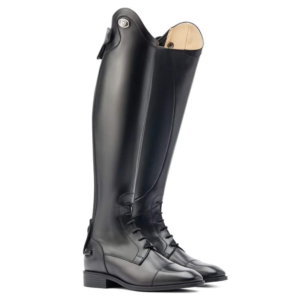 Black laced tall riding boots