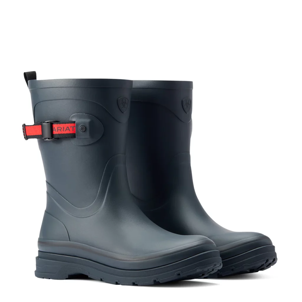 Navy mid-height rubber rain boots