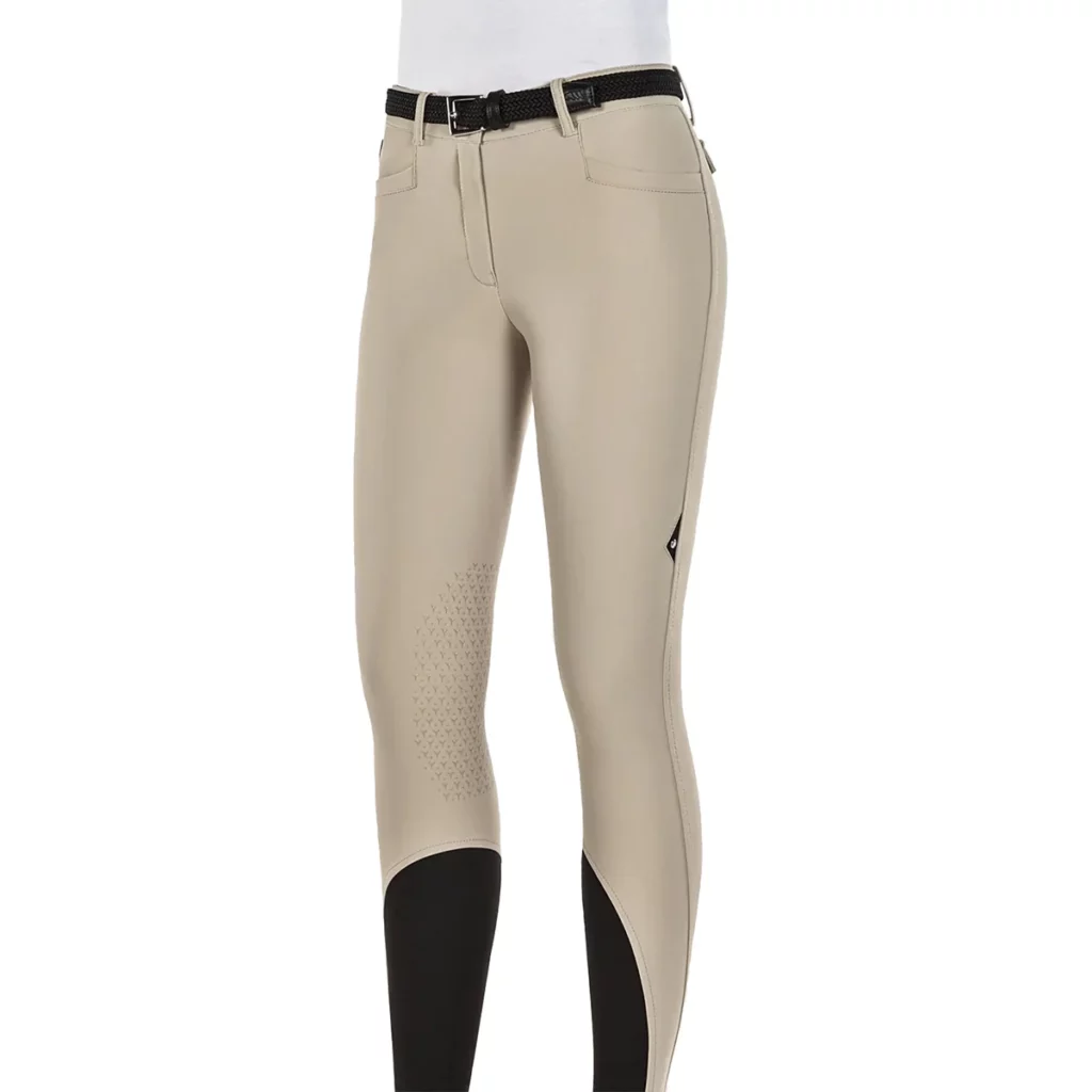 Beige riding breeches with knee grips