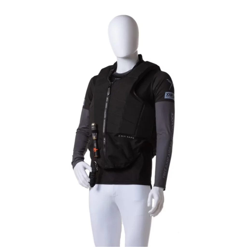 Black riding vest with airbag