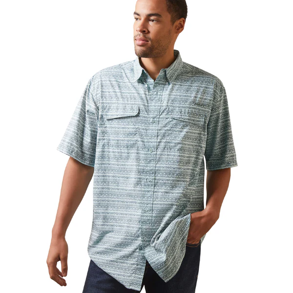 Man in blue VentTEK Classic Short Sleeve Shirt