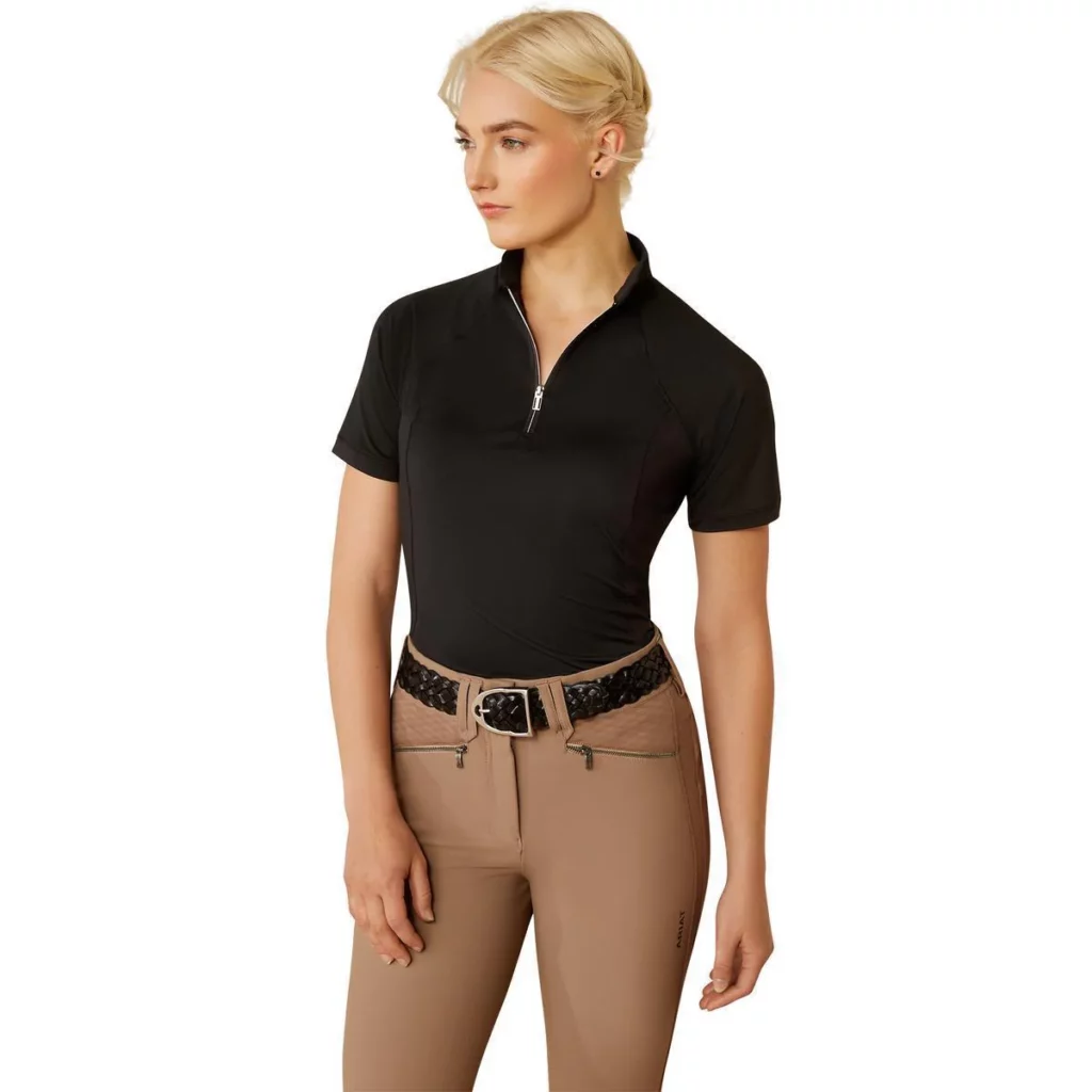Ariat Women's Soquel 1/4 Zip Short Sleeve Baselayer in black
